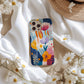 Boho Bloom Collage Case – Whimsical Hand-Painted Floral Folk Art