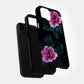 Neon Noir Rose Case – Glowing Pink Florals on Deep Black