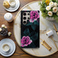 Neon Noir Rose Case – Glowing Pink Florals on Deep Black