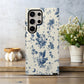 Celestial Cherub Toile Case – Vintage Moon & Angel Floral in French Blue