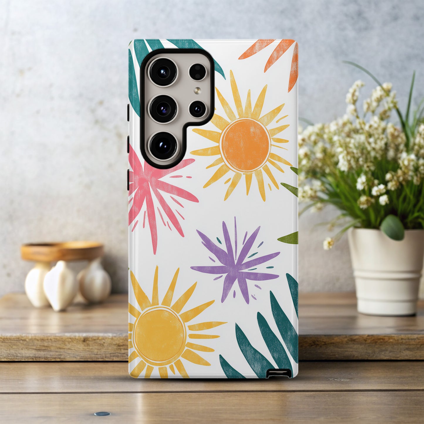 Tropical Sunbeam Splash Case – Bright Palm & Sunshine Pop Art