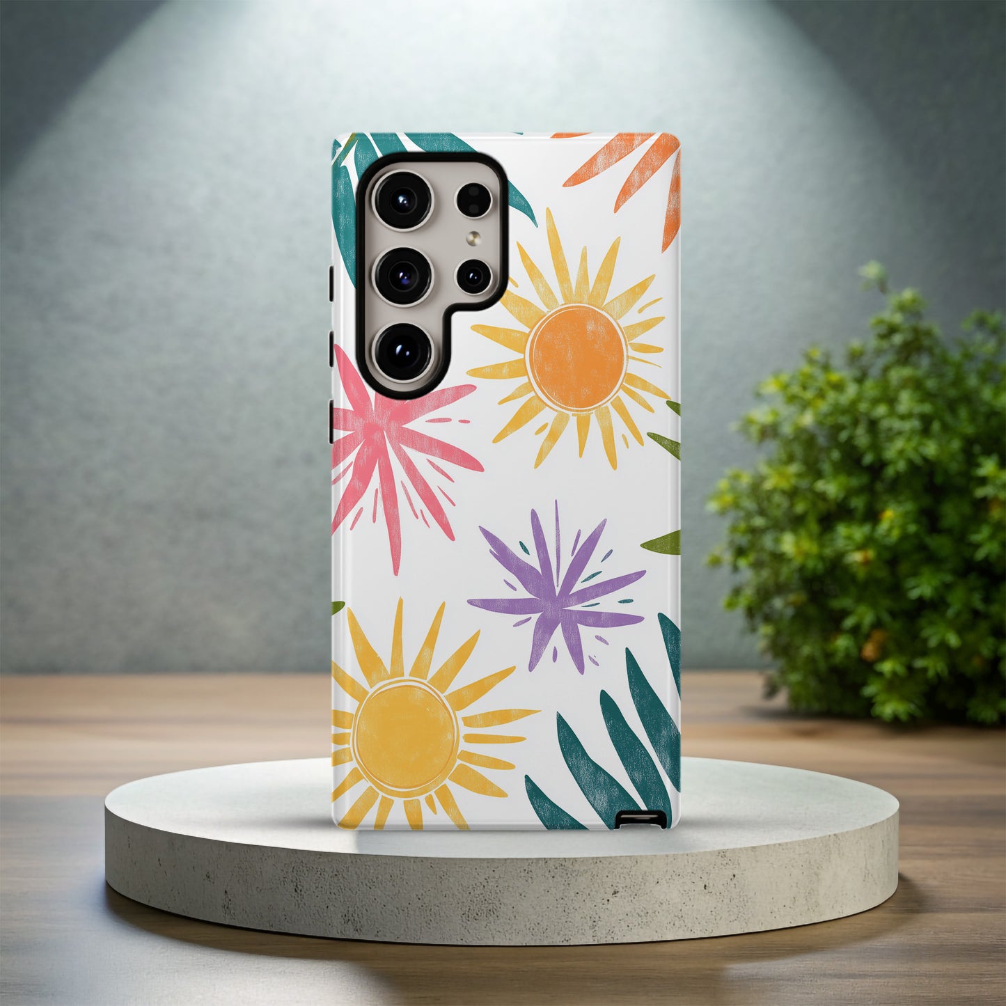 Tropical Sunbeam Splash Case – Bright Palm & Sunshine Pop Art