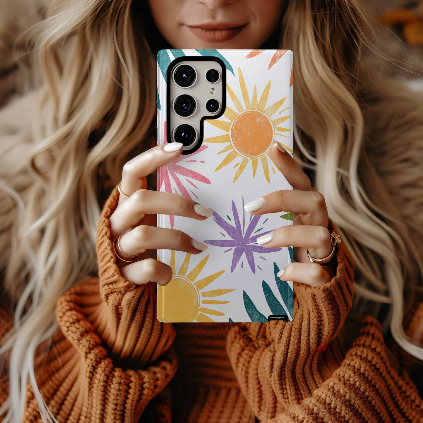 Tropical Sunbeam Splash Case – Bright Palm & Sunshine Pop Art