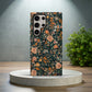 Midnight Rose Garden Case – Dark Romantic Floral with Peach Blooms