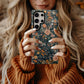 Midnight Rose Garden Case – Dark Romantic Floral with Peach Blooms