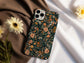 Midnight Rose Garden Case – Dark Romantic Floral with Peach Blooms