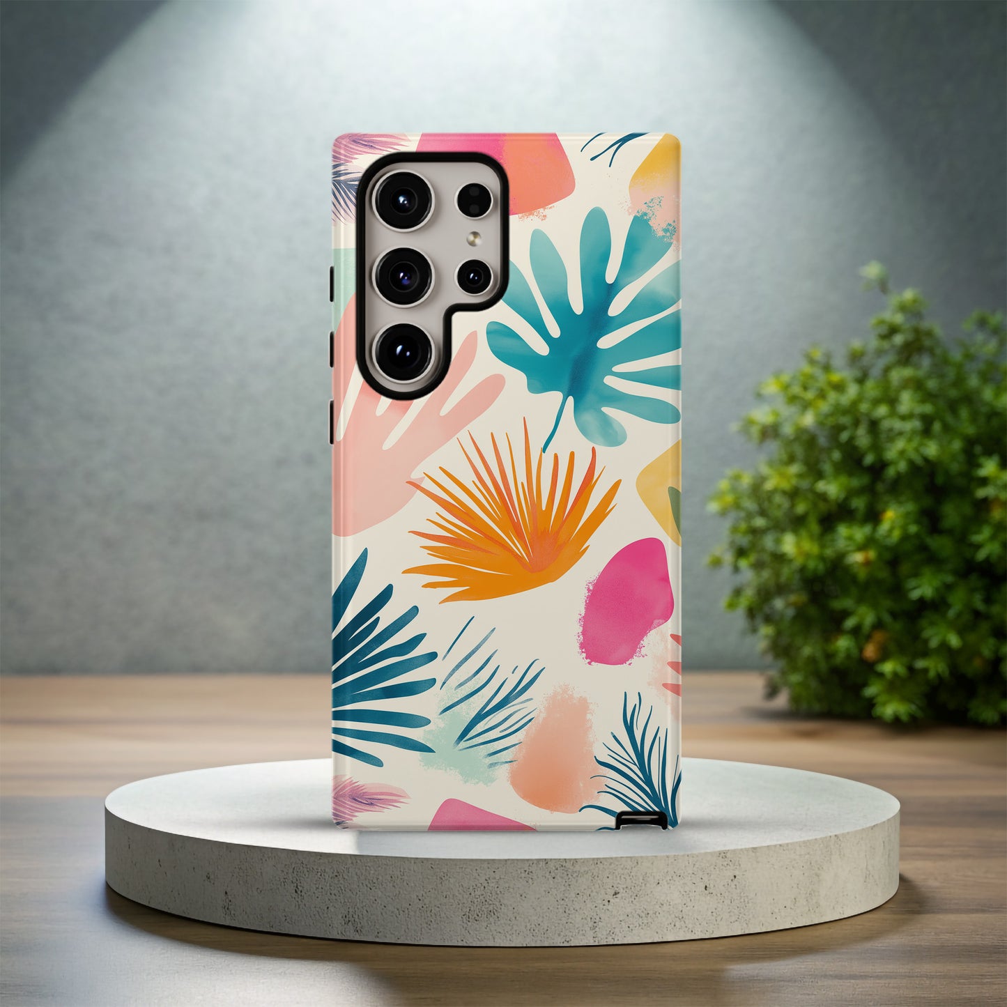 Palm Splash Tropic Case – Abstract Pastel Jungle Vibes in Bold Color