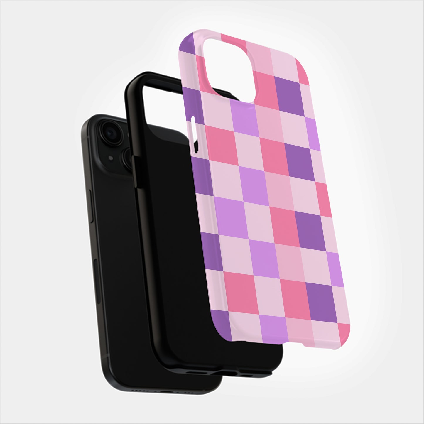 Sugar Pop Check Case – Pastel Pink & Purple Coquette Checkerboard