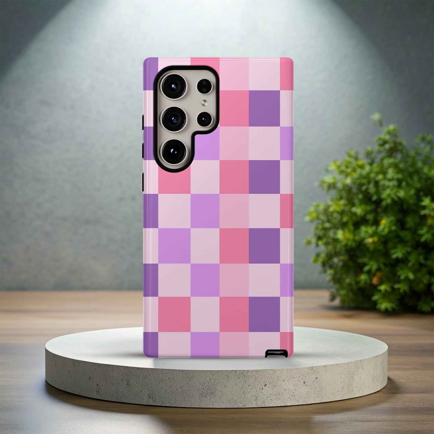 Sugar Pop Check Case – Pastel Pink & Purple Coquette Checkerboard