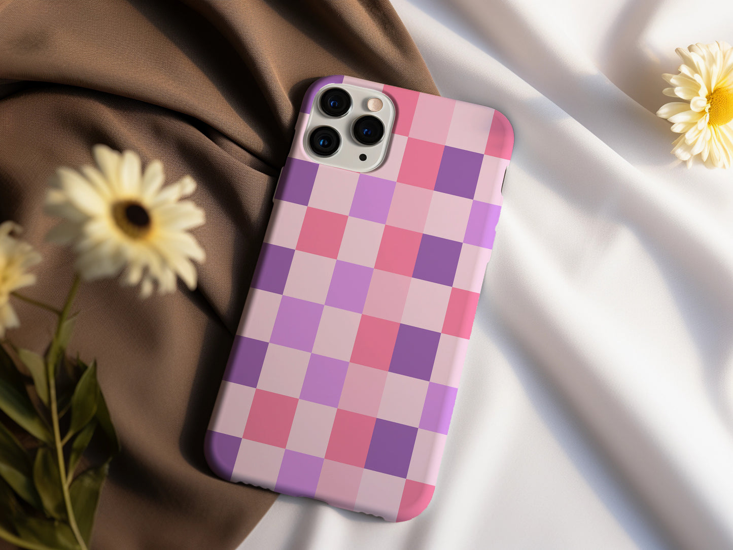 Sugar Pop Check Case – Pastel Pink & Purple Coquette Checkerboard