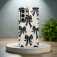 Midnight Ribbon Case – Elegant Black Bows on Cream