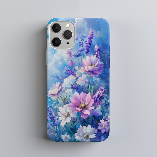 Celestial Bloom Case – Dreamy Sky Garden in Pastel Violet & Cloud Blue