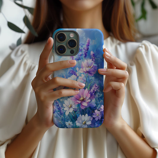 Celestial Bloom Case – Dreamy Sky Garden in Pastel Violet & Cloud Blue
