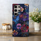 Midnight Bloom Case – Deep Plum & Indigo Florals with Gold Ink Detailing