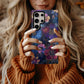 Midnight Bloom Case – Deep Plum & Indigo Florals with Gold Ink Detailing