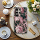 Vintage Dusty Rose Case – Romantic Floral with Classic Engraving Texture