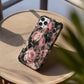 Vintage Dusty Rose Case – Romantic Floral with Classic Engraving Texture