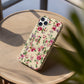 Watercolor Bloom Phone Case – Vibrant Pink & Purple Florals on Cream