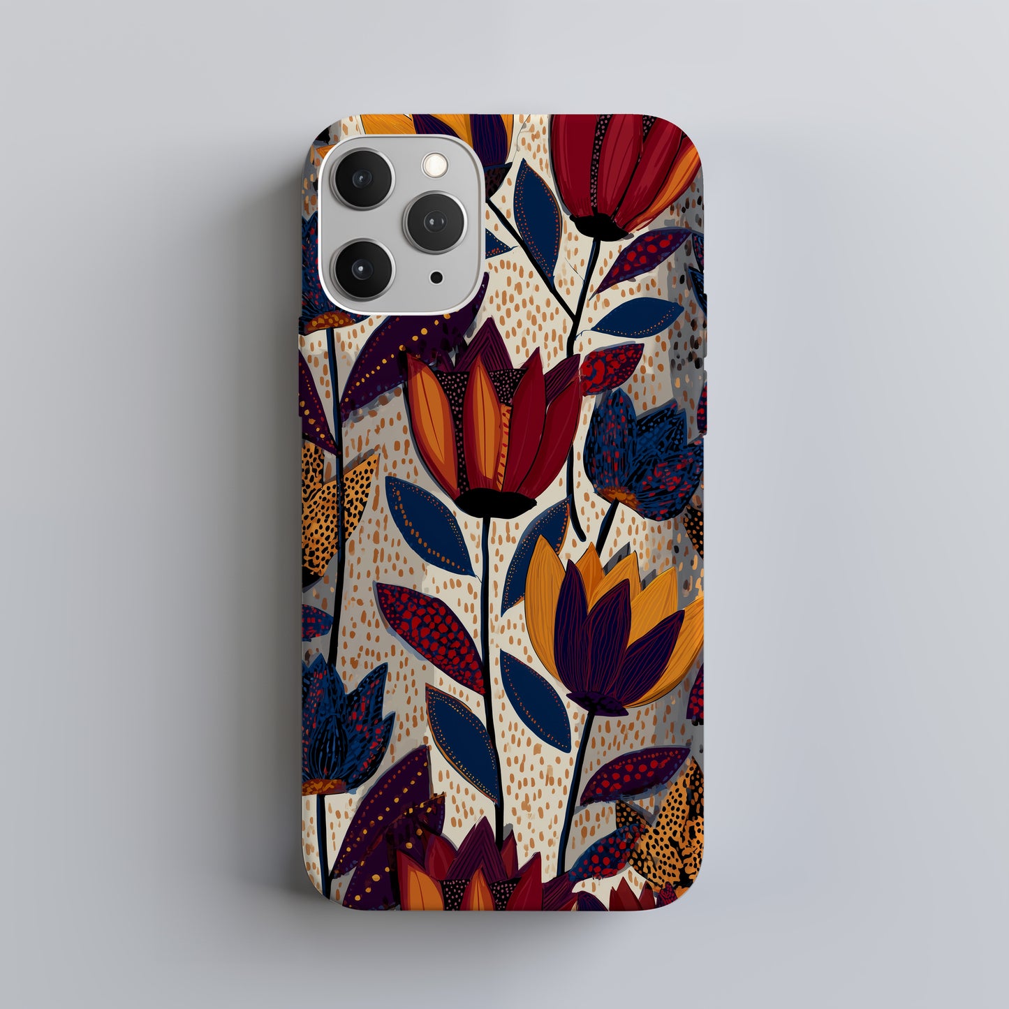 Tribal Bloom Phone Case – Bold Abstract Florals with African-Inspired Textures