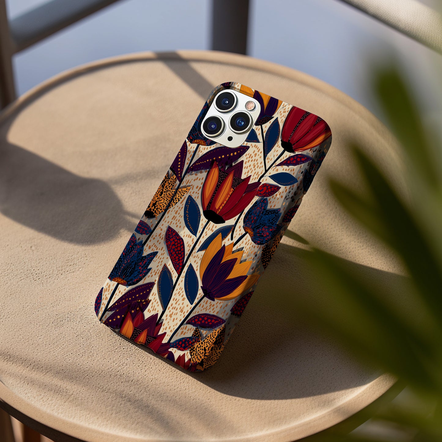 Tribal Bloom Phone Case – Bold Abstract Florals with African-Inspired Textures