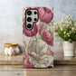 Heirloom Tulip Phone Case – Vintage Botanical Line Art in Blush & Sepia