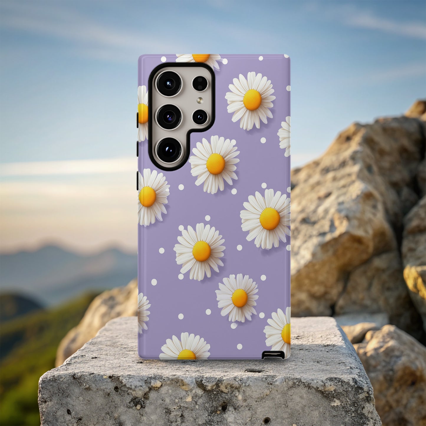 Daisy Pop Phone Case – Lavender Polka Dot Cheer