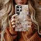 Vintage Bloom Gingham Phone Case – Soft Beige Botanical Elegance