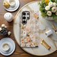 Vintage Bloom Gingham Phone Case – Soft Beige Botanical Elegance