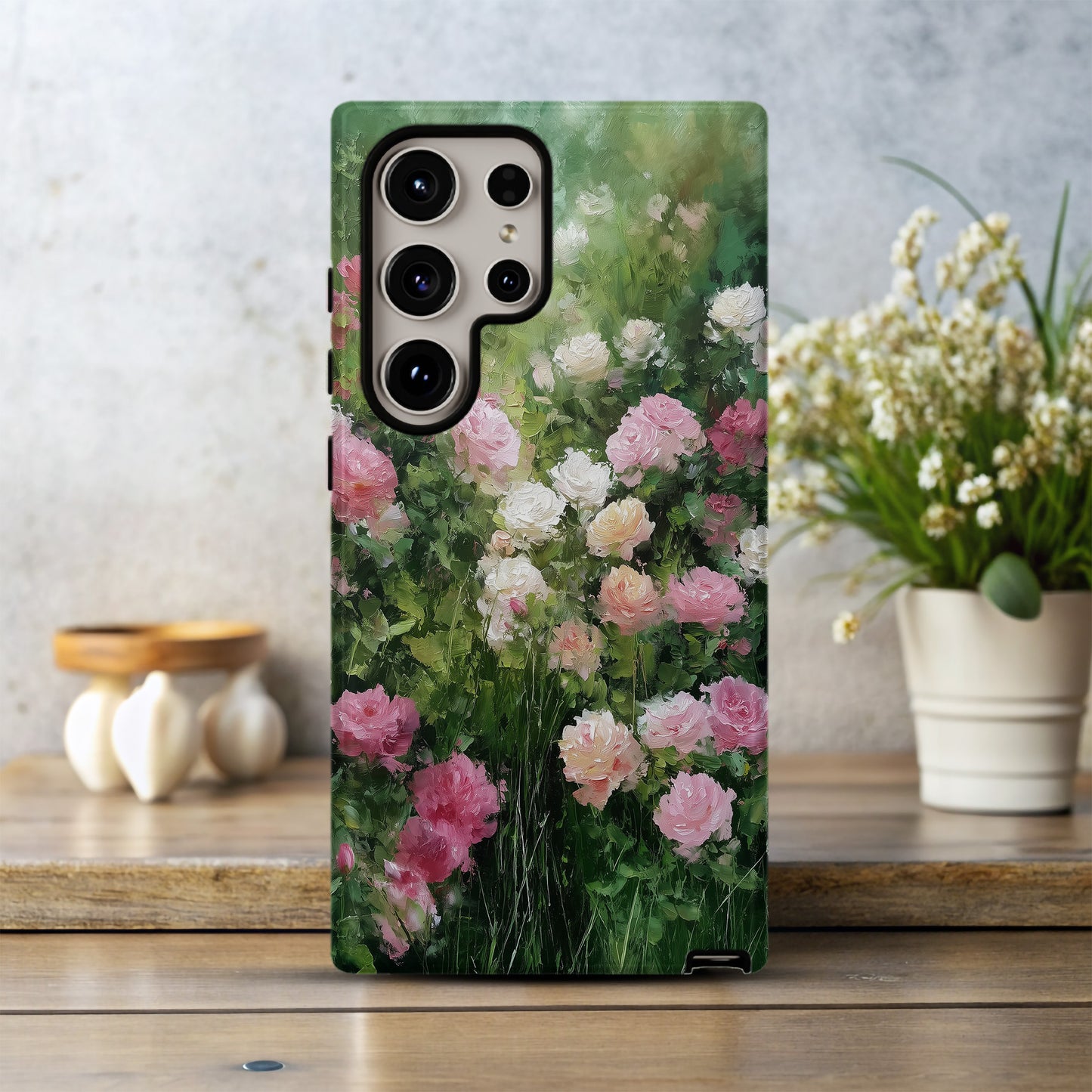 Impressionist Rose Garden Phone Case – Romantic Painterly Floral Art