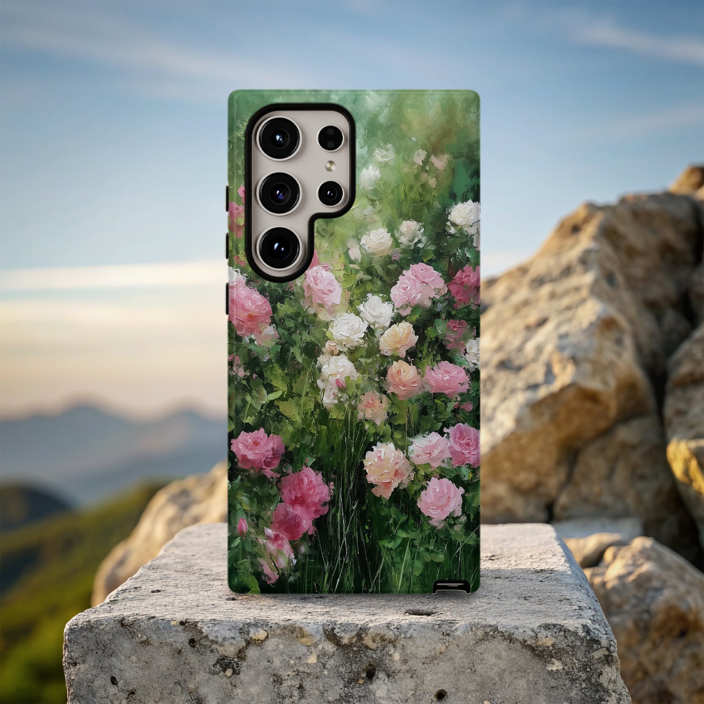 Impressionist Rose Garden Phone Case – Romantic Painterly Floral Art