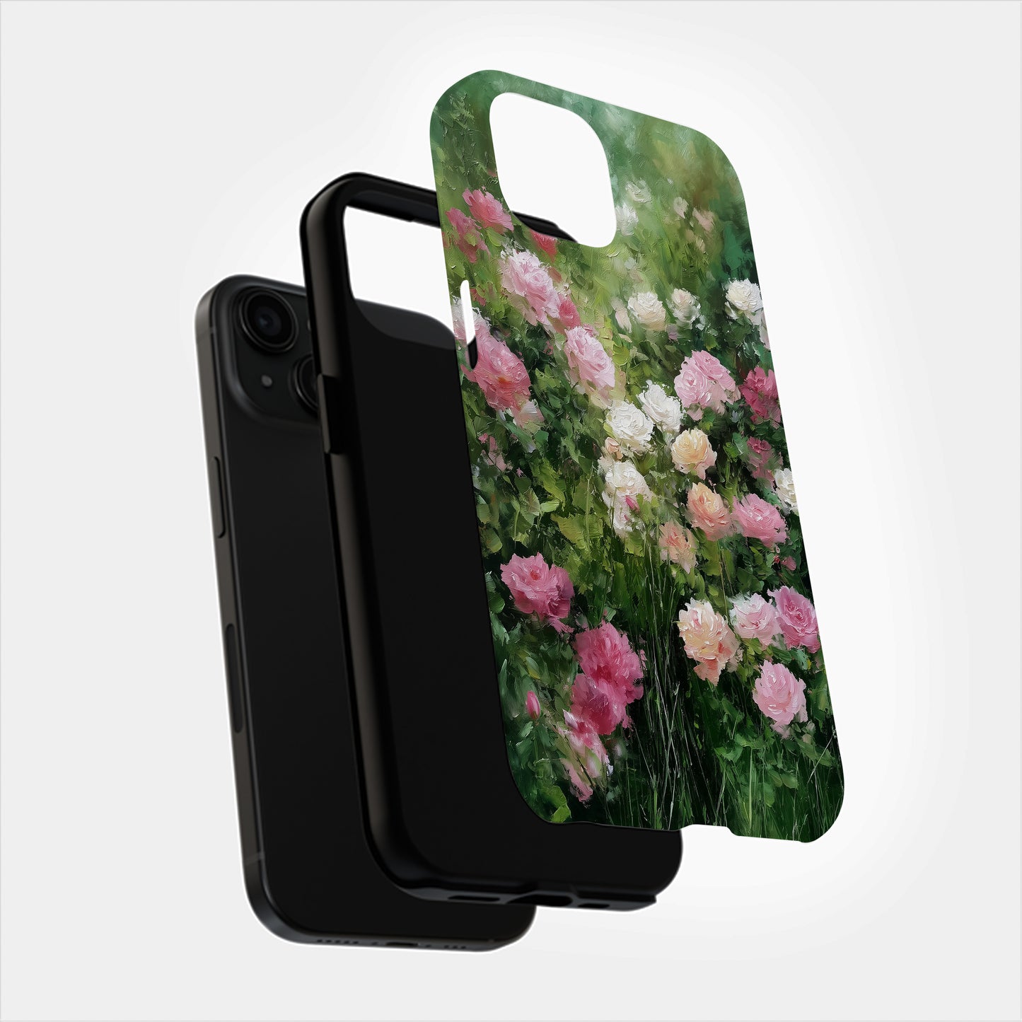 Impressionist Rose Garden Phone Case – Romantic Painterly Floral Art