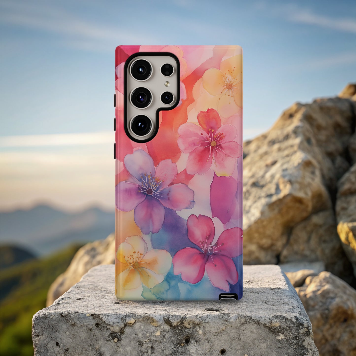 Dreamy Watercolor Blossom Phone Case – Soft Sakura Radiance