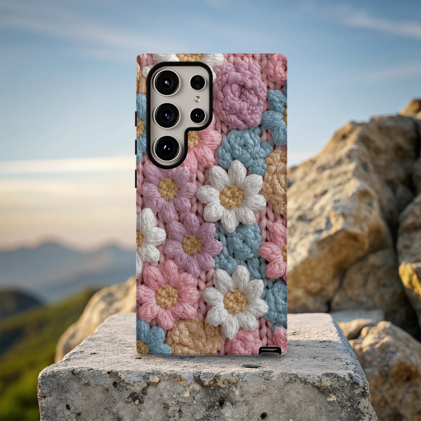 Cozy Crochet Blossom Phone Case – Soft Yarn Flower Garden