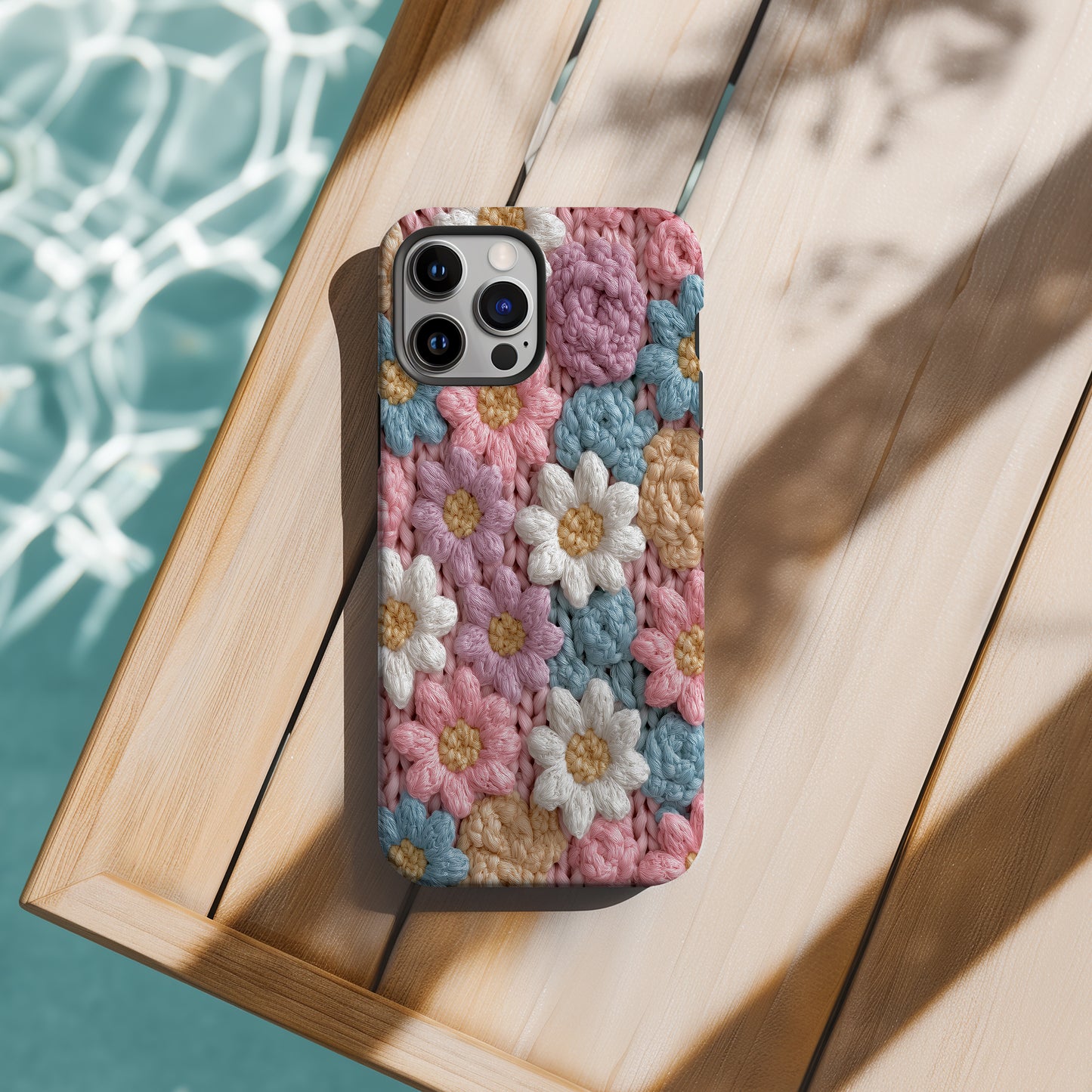 Cozy Crochet Blossom Phone Case – Soft Yarn Flower Garden