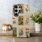 Vintage Botanical Stamp Collage Phone Case – Antique Floral Aesthetic