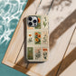 Vintage Botanical Stamp Collage Phone Case – Antique Floral Aesthetic