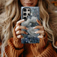 Winter Bloom Phone Case – White Roses, Snowdrops & Icy Blue Elegance