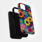 Retro Bloom Explosion Phone Case – Bold 70s Floral Pop Art Design