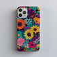 Retro Bloom Explosion Phone Case – Bold 70s Floral Pop Art Design