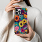 Retro Bloom Explosion Phone Case – Bold 70s Floral Pop Art Design