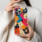 Psychedelic Bloom Phone Case – Bold Retro 70s Floral in Hot Pink, Teal & Tangerine