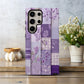 Lavender Patchwork Phone Case – Vintage-Inspired Purple Floral Quilt Design