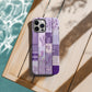 Lavender Patchwork Phone Case – Vintage-Inspired Purple Floral Quilt Design
