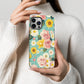 Vintage Blossom Pop Phone Case – Retro Florals with Polka Dot Whimsy