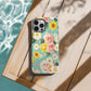 Vintage Blossom Pop Phone Case – Retro Florals with Polka Dot Whimsy