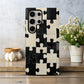 Black & Cream Puzzle Checkered Phone Case – Bold Minimalist Design