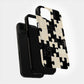 Black & Cream Puzzle Checkered Phone Case – Bold Minimalist Design