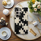 Black & Cream Puzzle Checkered Phone Case – Bold Minimalist Design
