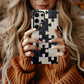 Black & Cream Puzzle Checkered Phone Case – Bold Minimalist Design