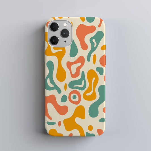 Groovy Retro Blob Phone Case – 70s Psychedelic Vibe in Warm Earth Tones